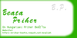 beata priher business card